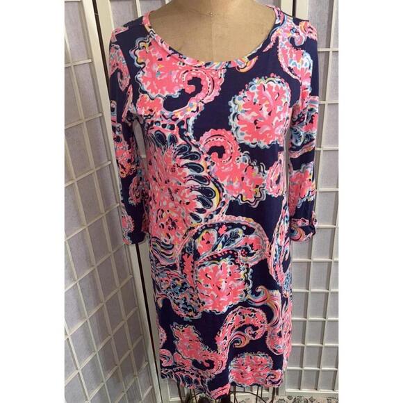 Lilly Pulitzer Preppy Designer Old Money Paisley Floral Knee‎ Length Dress Small